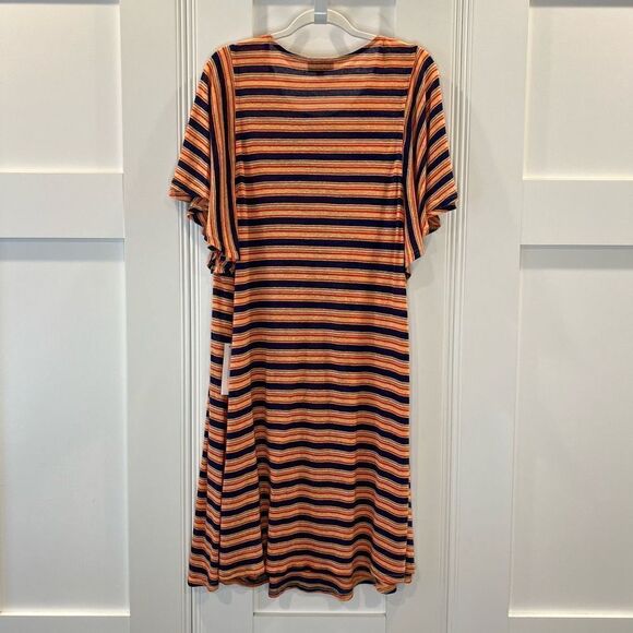 ModCloth Women’s 1X Plus Gotta Get Going TShirt Dress Orange Stripe NWT - Picture 8 of 13
